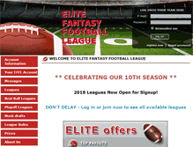 Tablet Screenshot of elitefantasyfootballleague.com